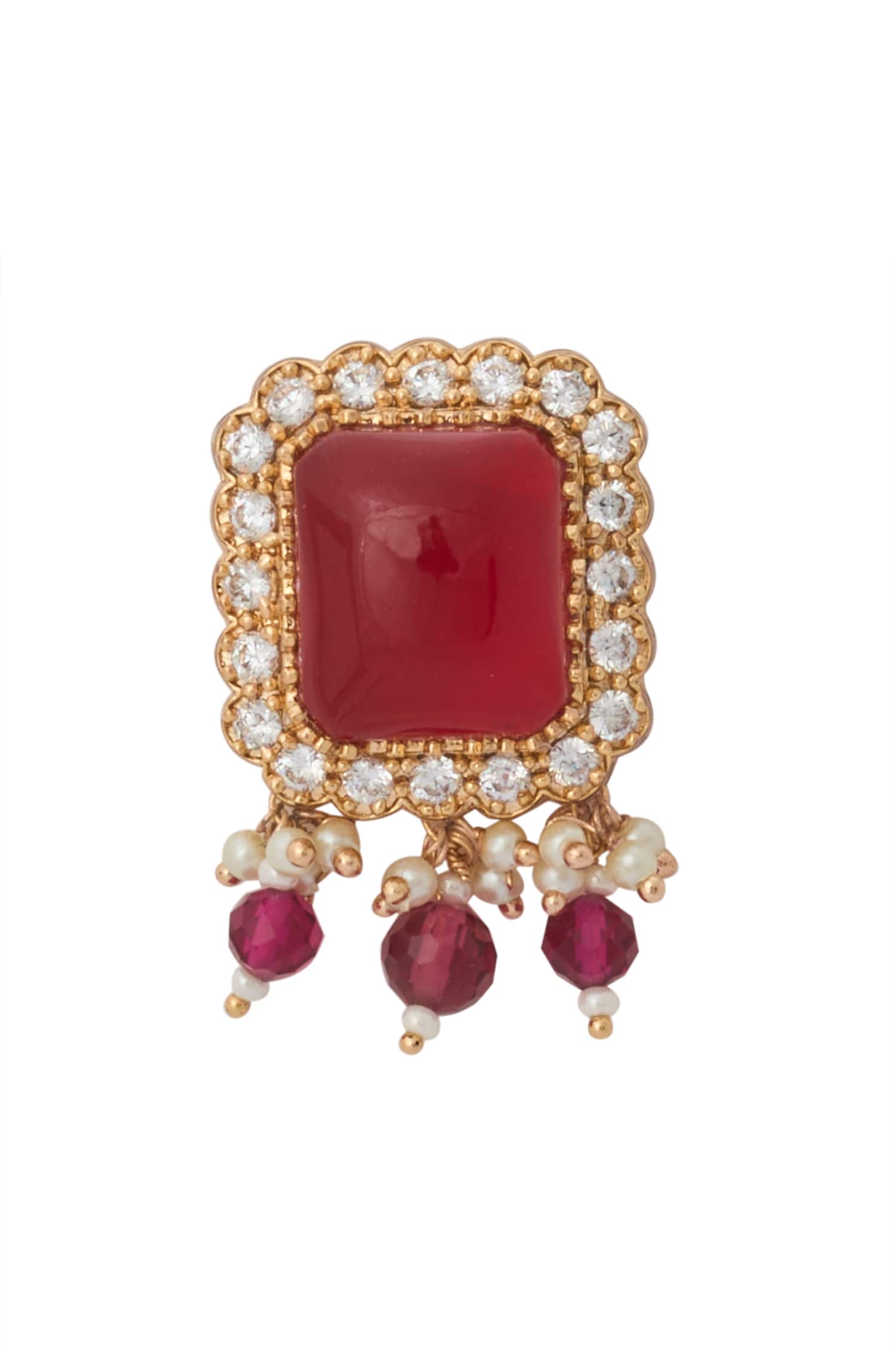 Ruby Red Kundan Necklace & Earring Set 