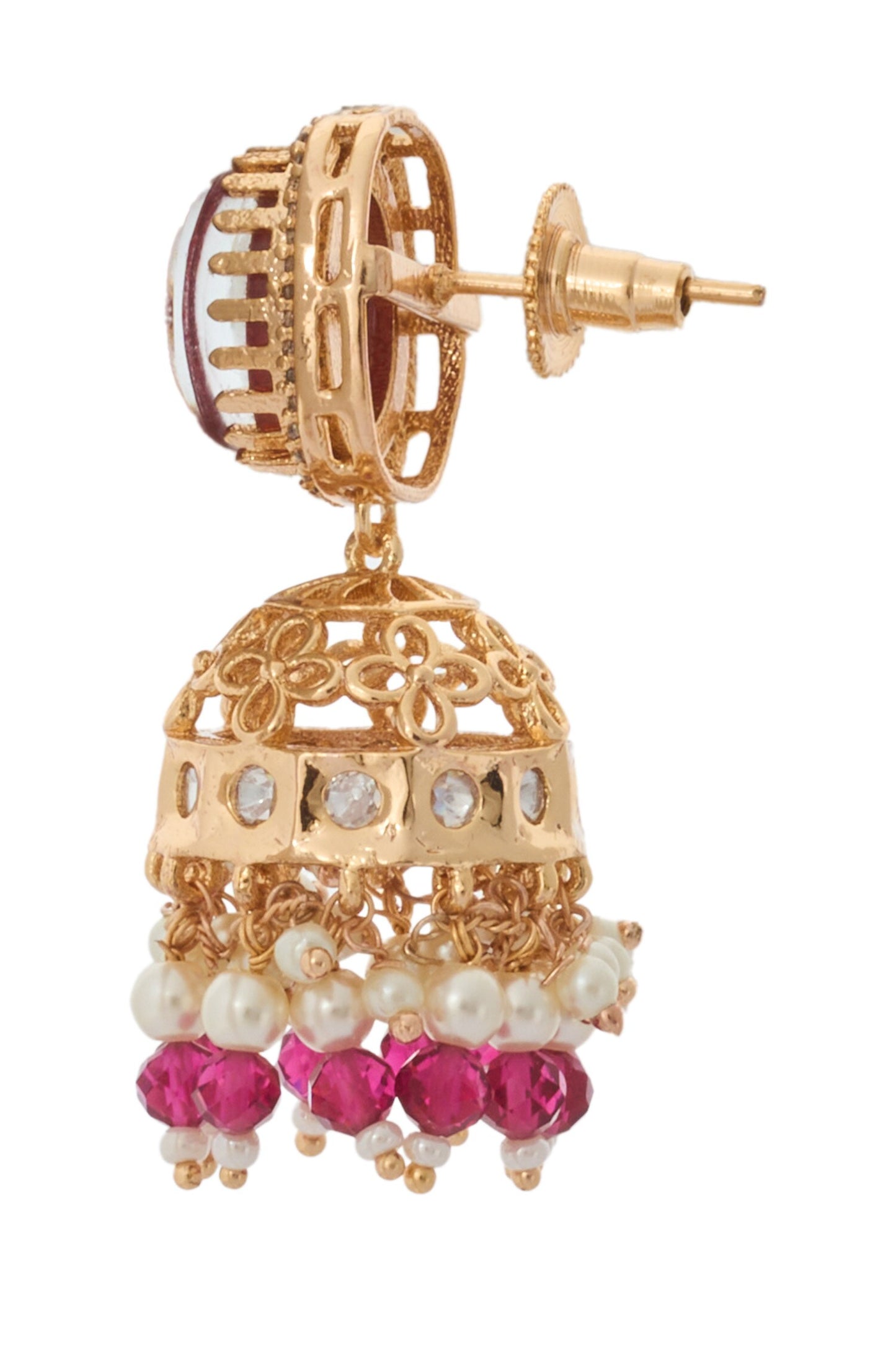 Ruby Red Kundan Necklace & Earring Set 