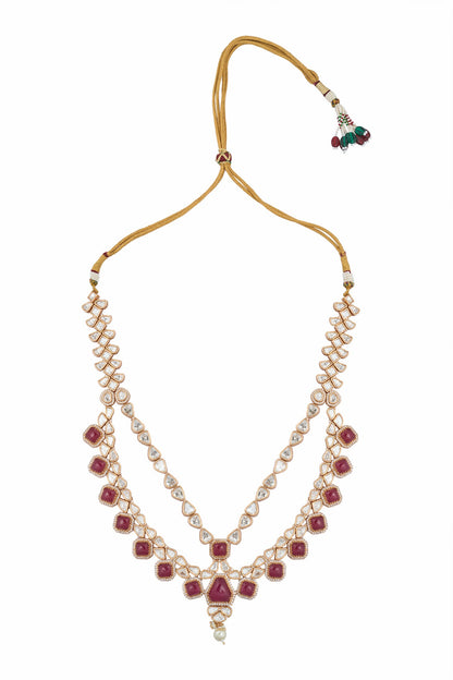 Kundan Rani Pink Necklace & Earring Set 