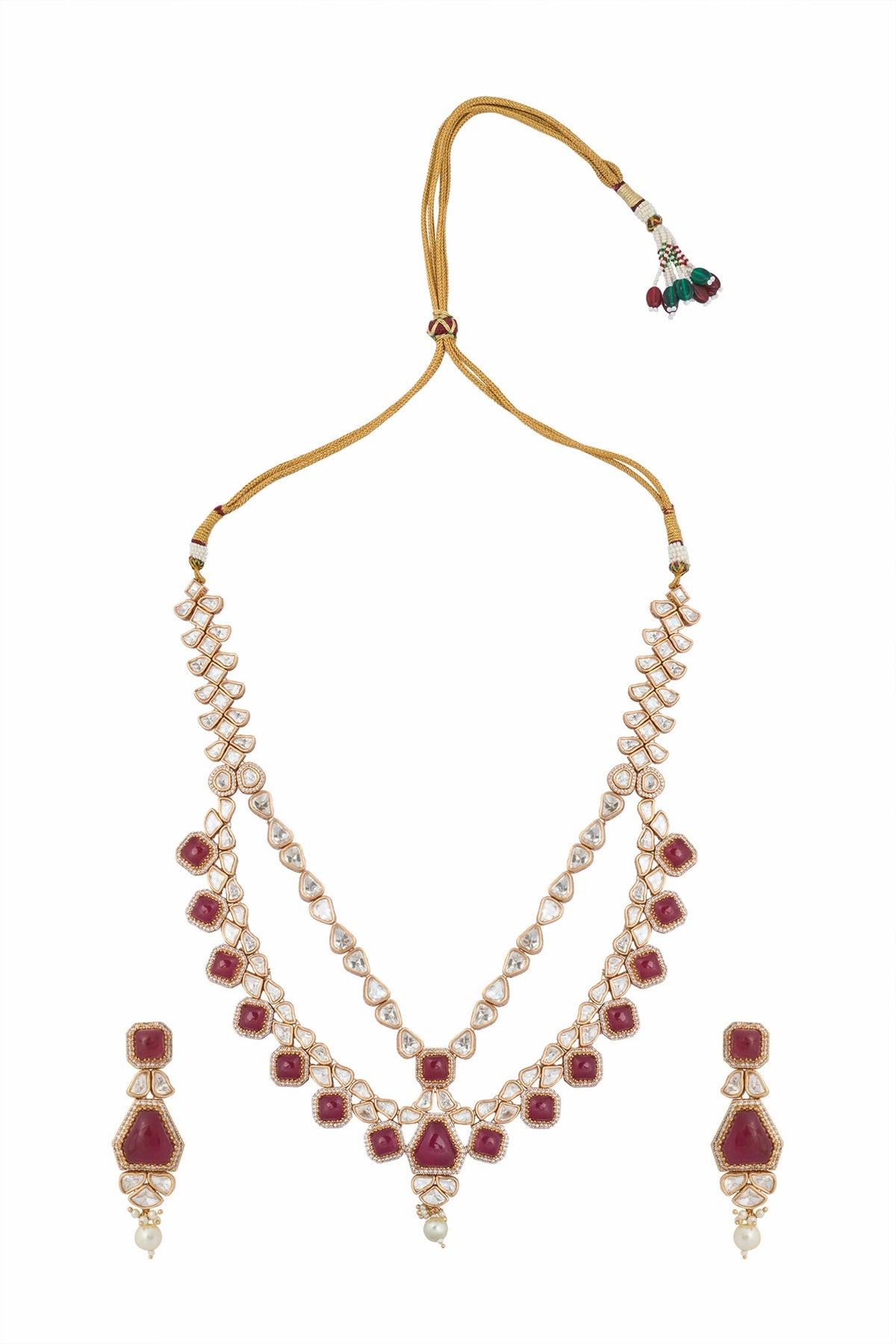 Kundan Rani Pink Necklace & Earring Set 