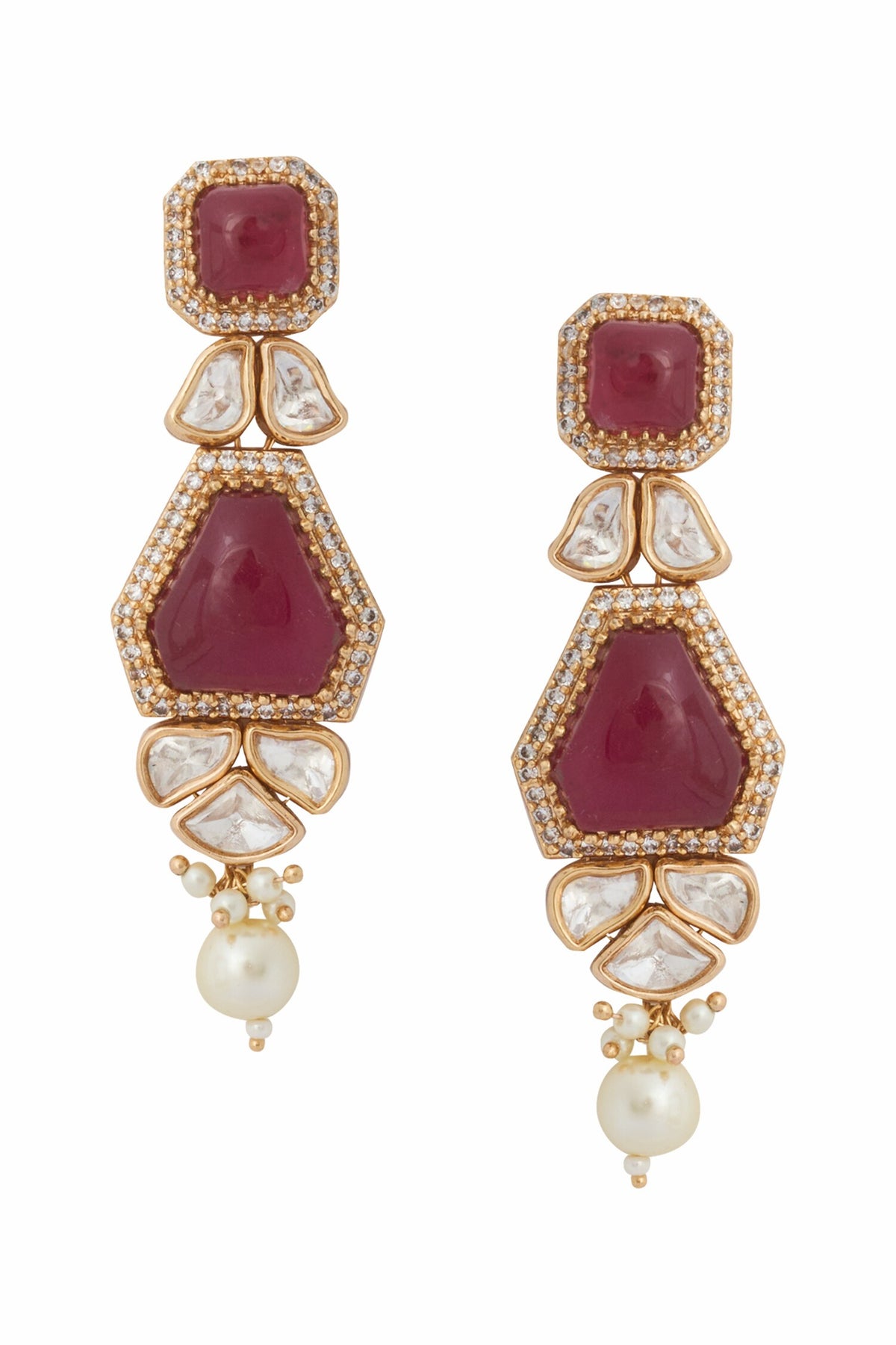 Kundan Rani Pink Necklace & Earring Set 