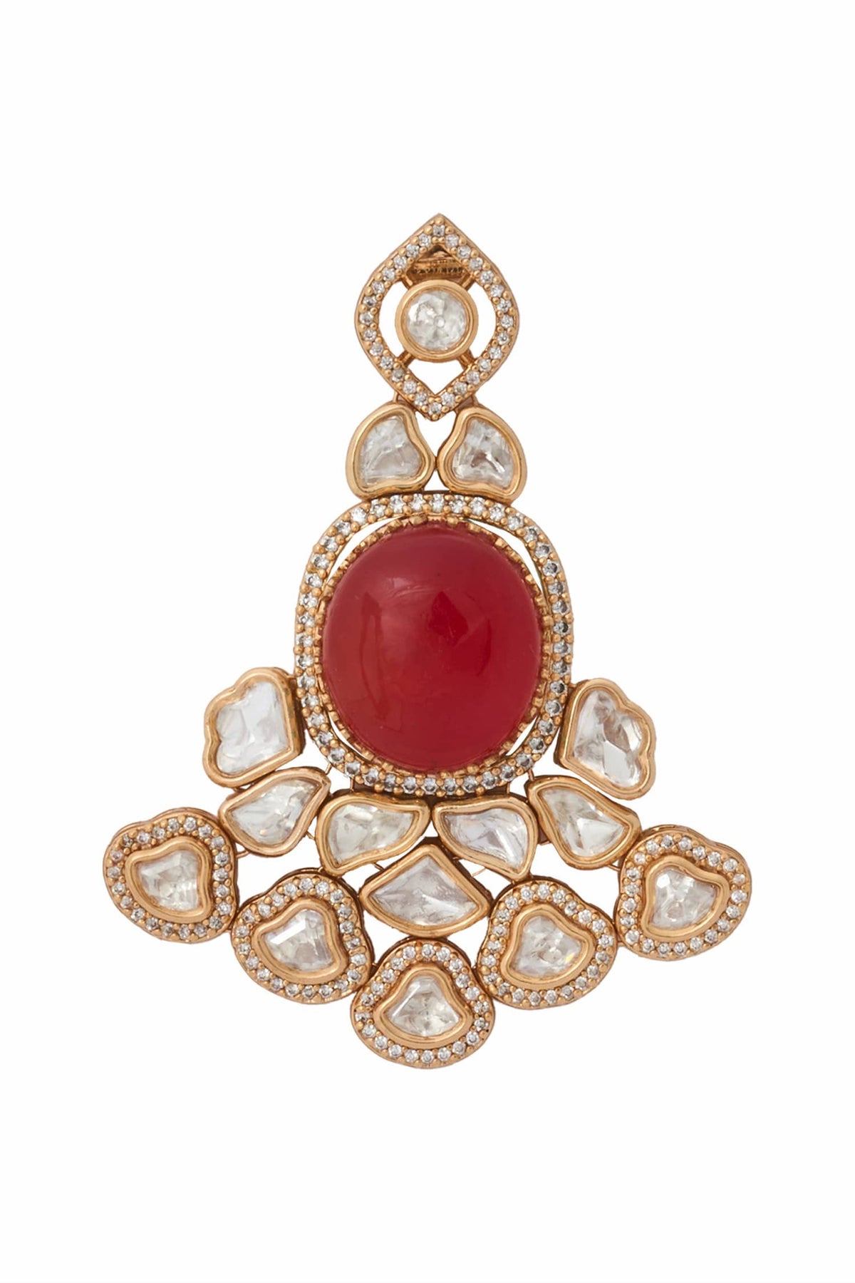 Ruby Red Kundan Necklace & Earring Set 