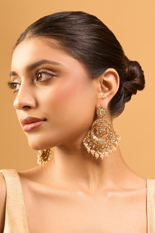 Mint Green Kundan Earrings 