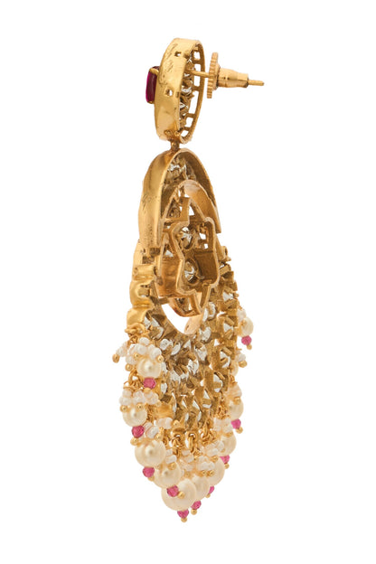 Kundan Purple Earrings 