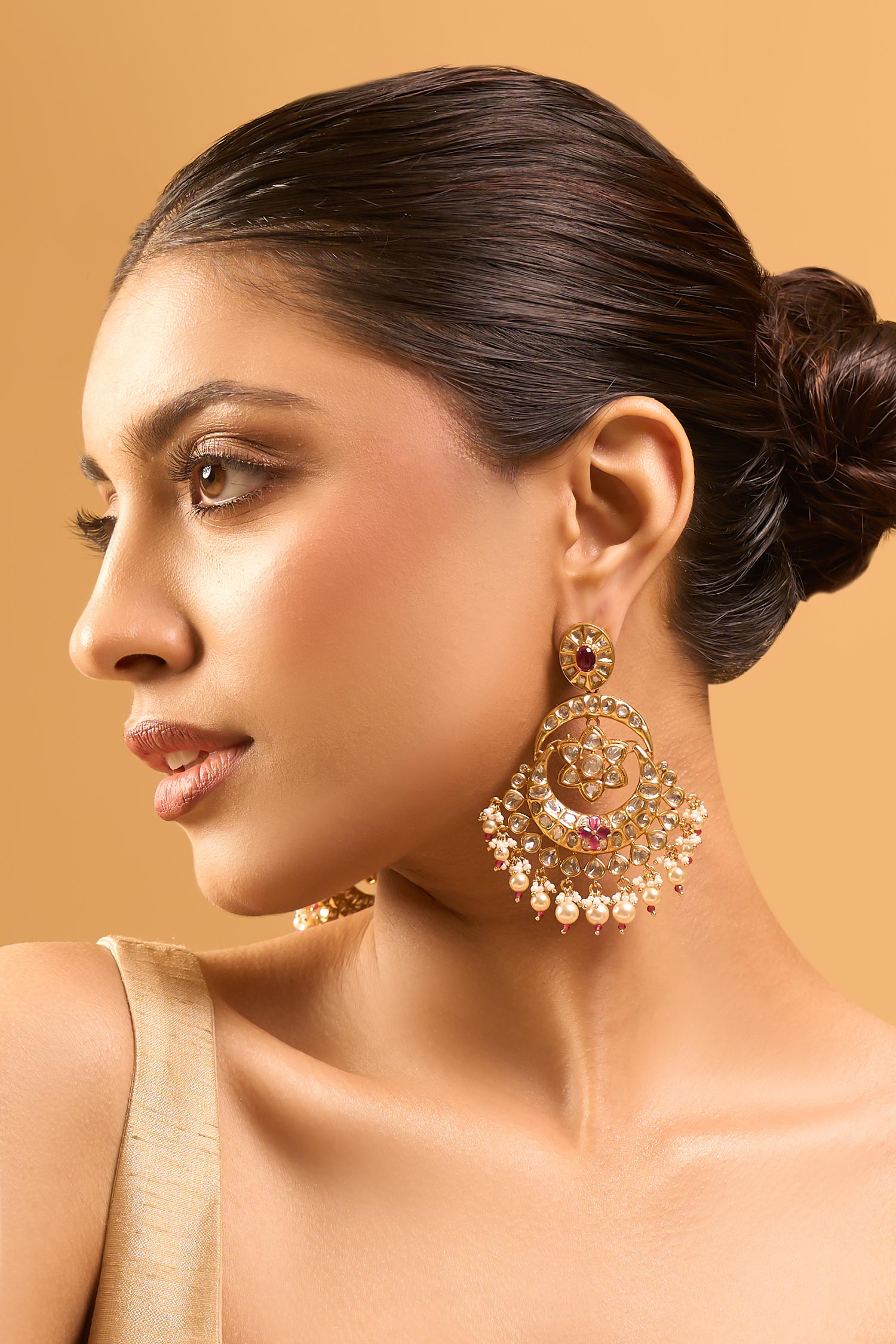 Kundan Purple Earrings 