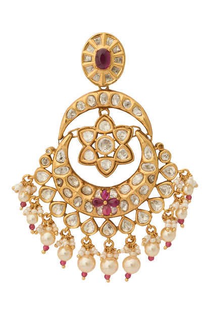 Kundan Purple Earrings 