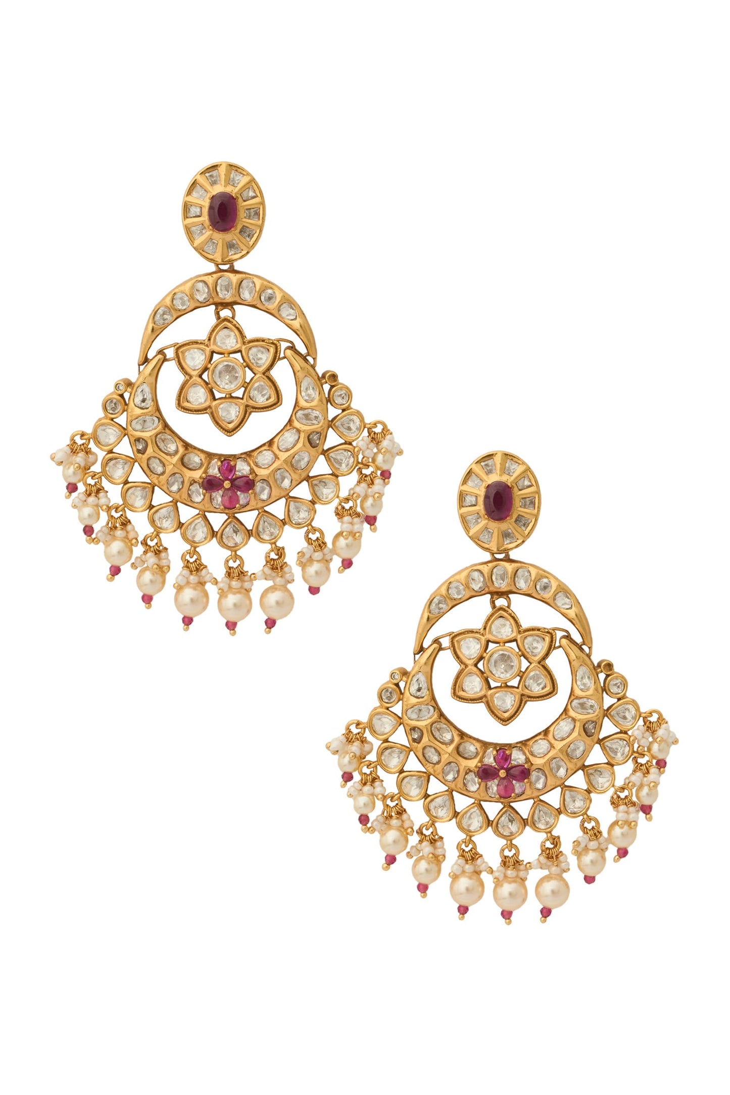 Kundan Purple Earrings 