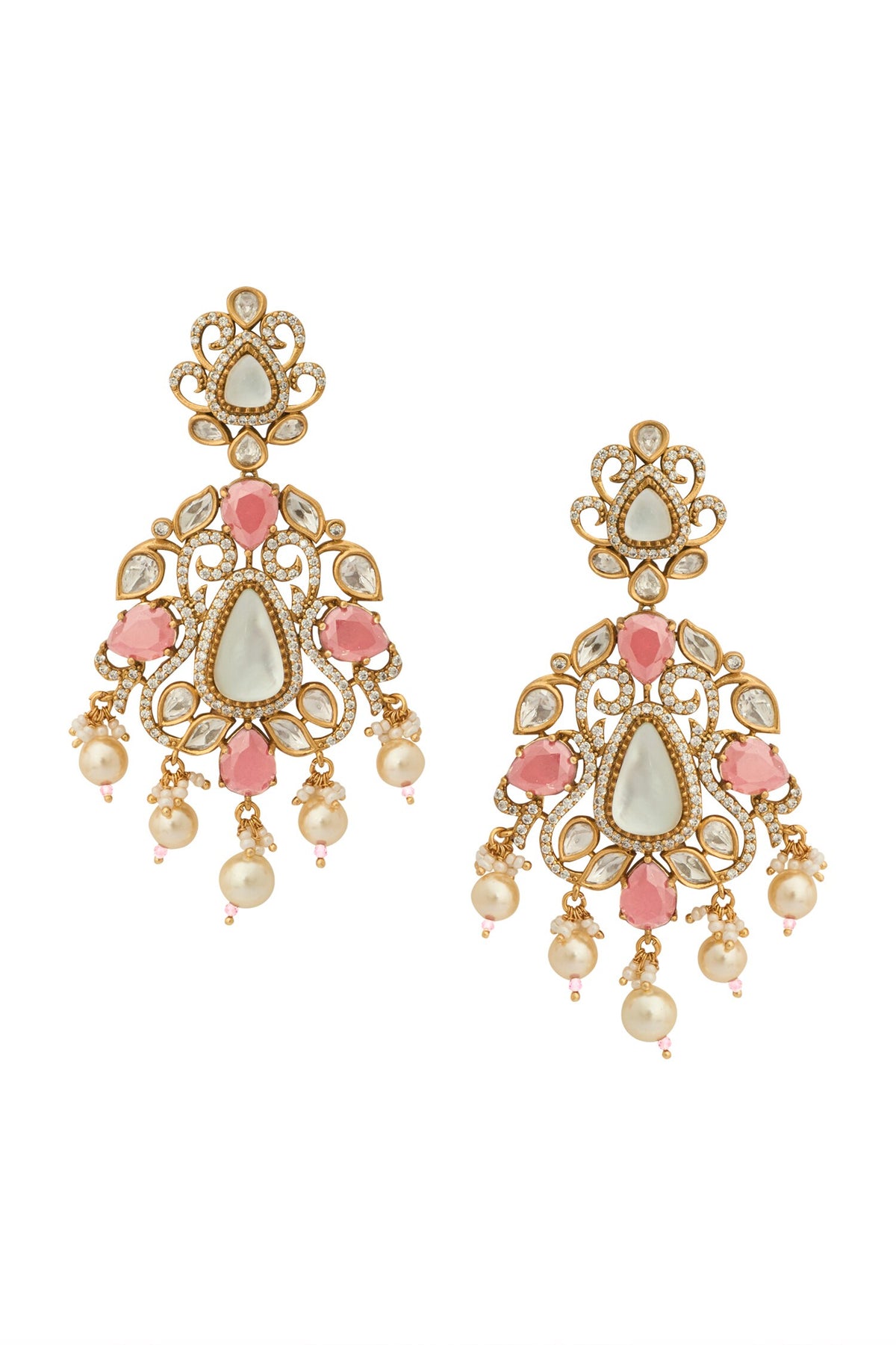 Kundan Pink Earrings 
