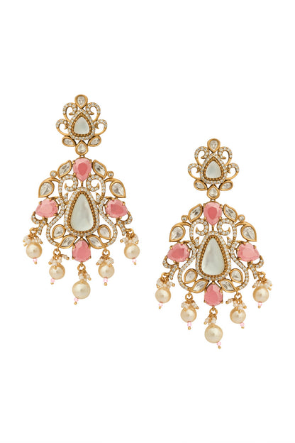 Kundan Pink Earrings 