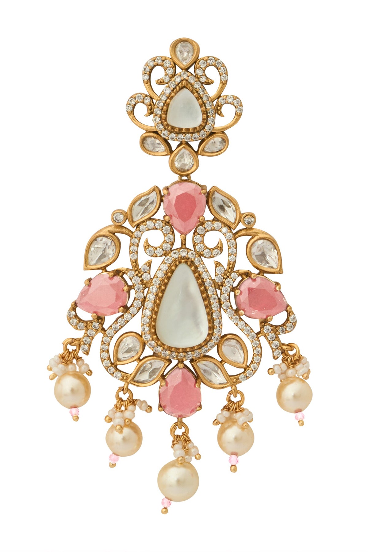 Kundan Pink Earrings 