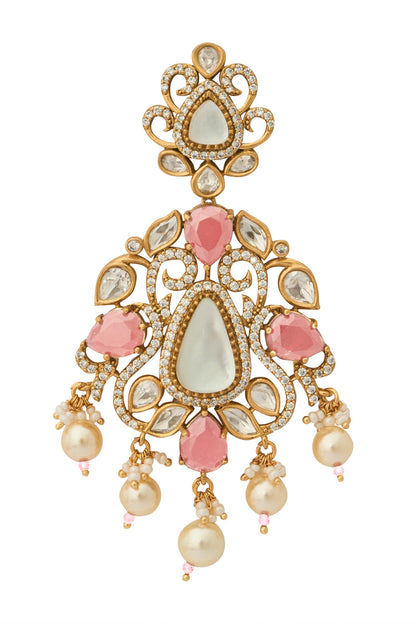 Kundan Pink Earrings 