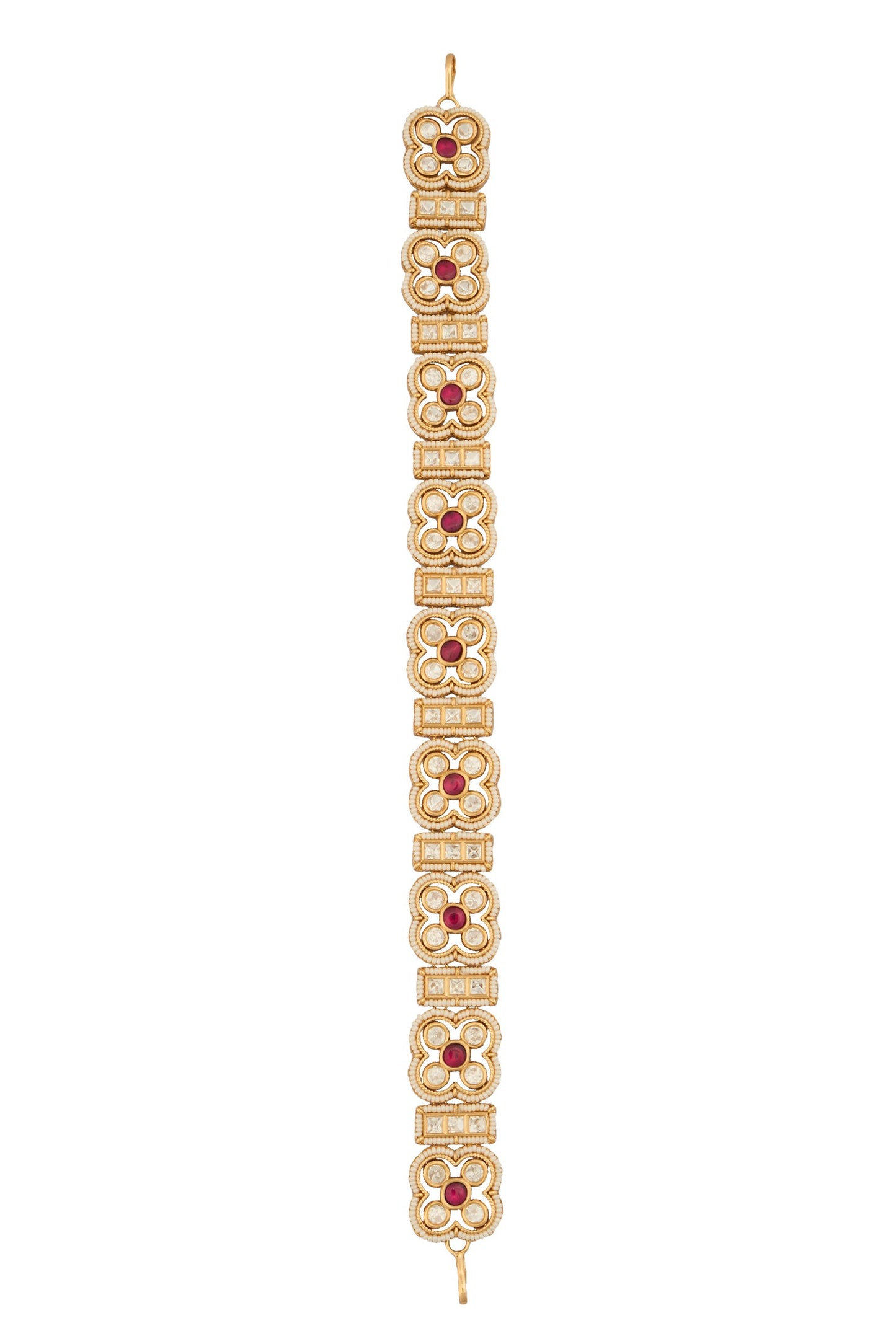 Ruby Pink Kundan Mathapatti 