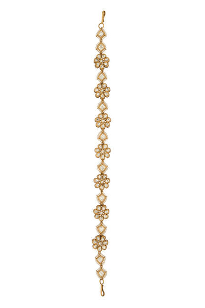 Kundan Floral Design Brass Mathapatti 