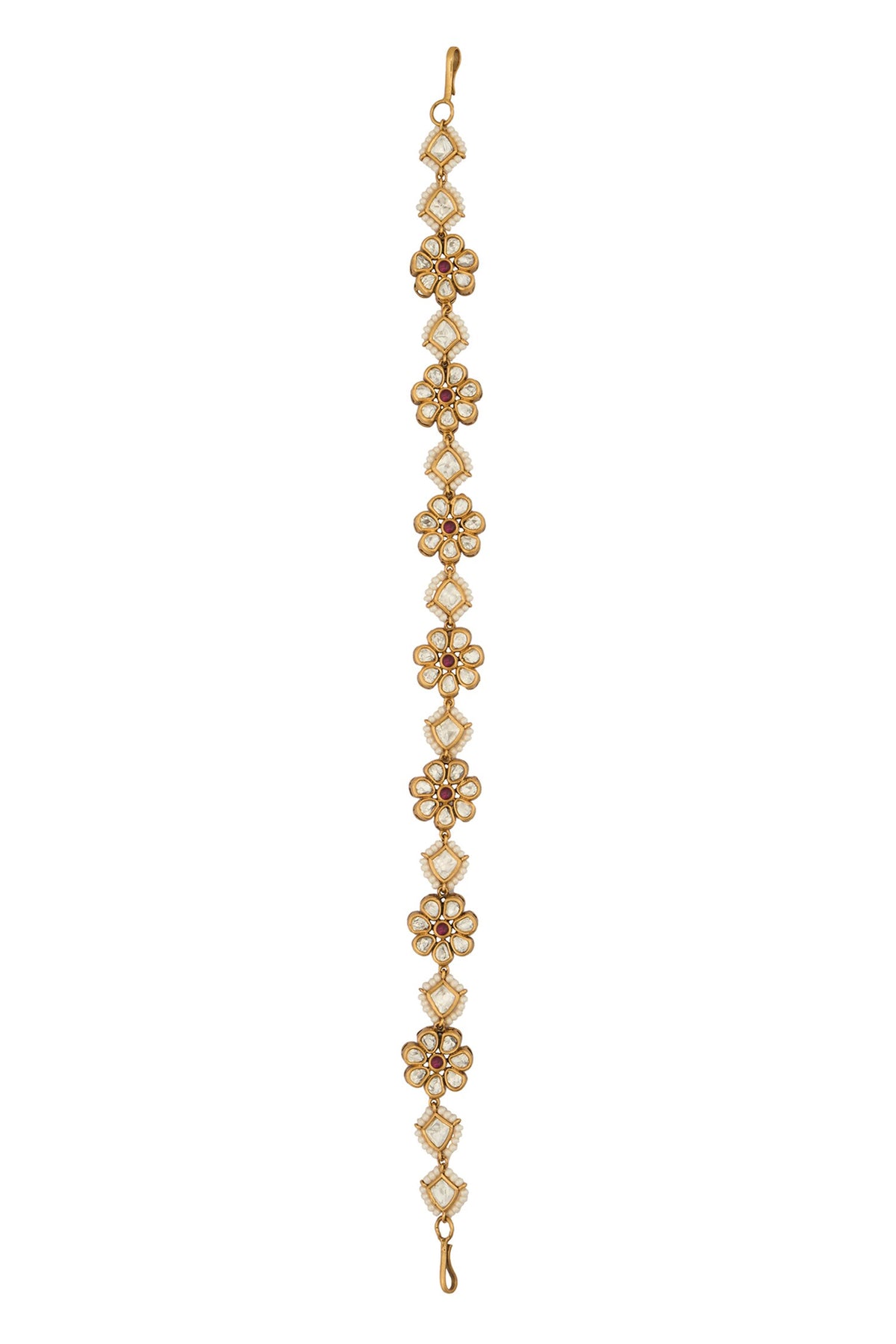 Ruby Pink Kundan Mathapatti 