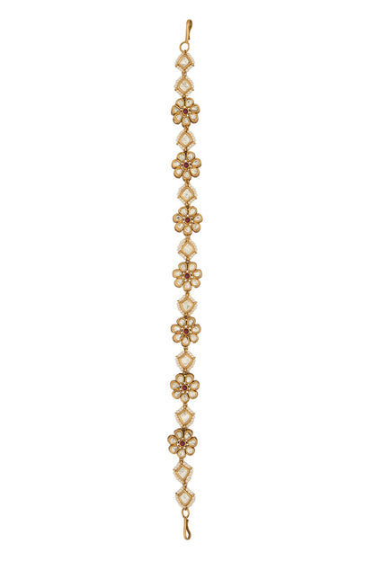 Ruby Pink Kundan Mathapatti 