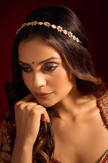 Ruby Pink Kundan Mathapatti 