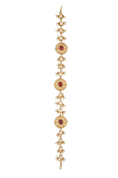 Ruby Kundan Brass Mathapatti 