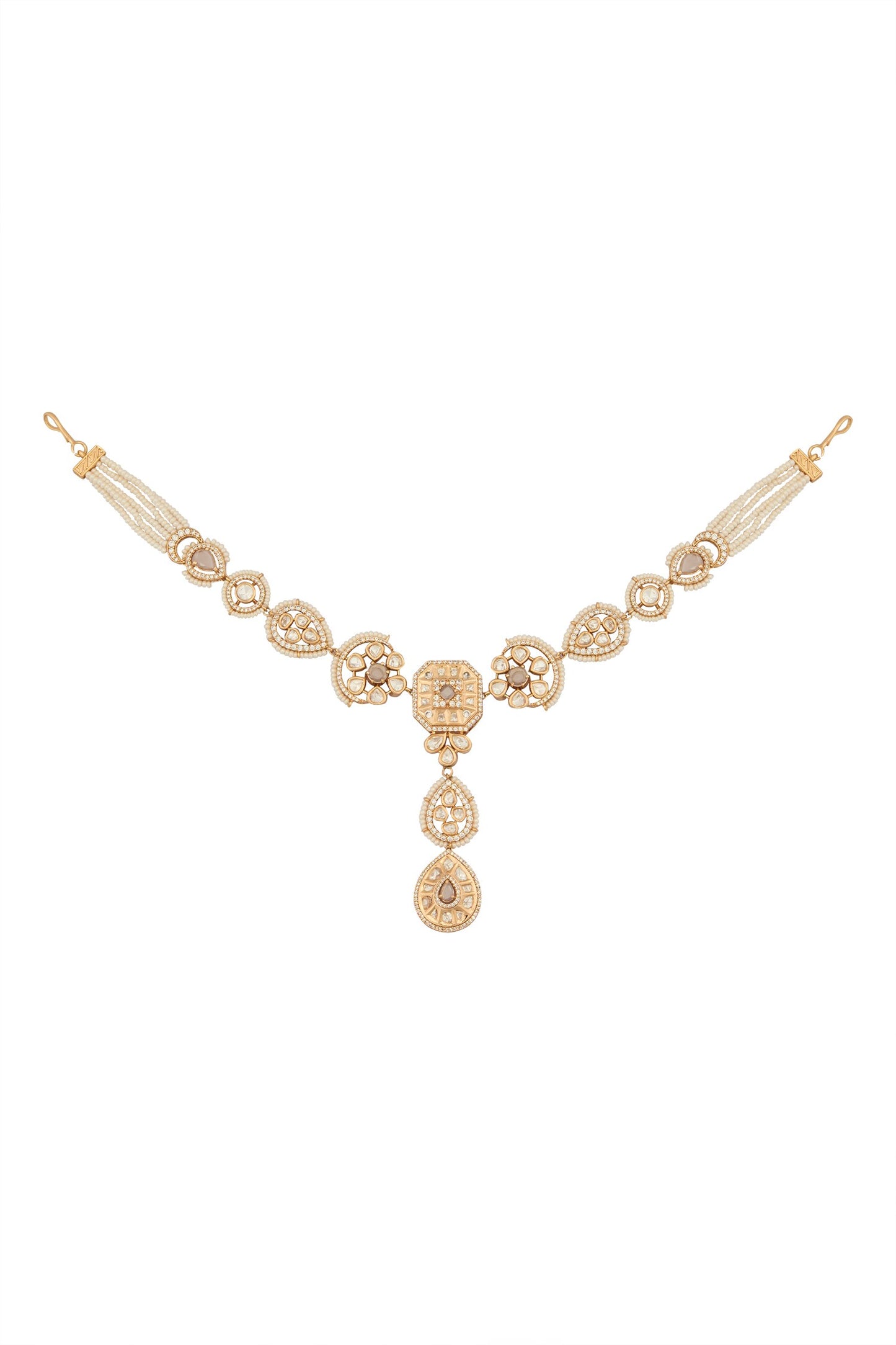 Kundan White Brass Mathapatti 