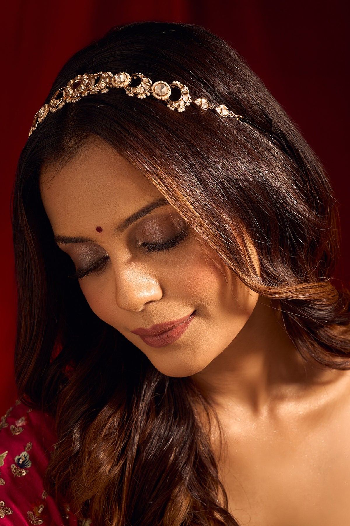 Kundan Ruby Pink Mathapatti 