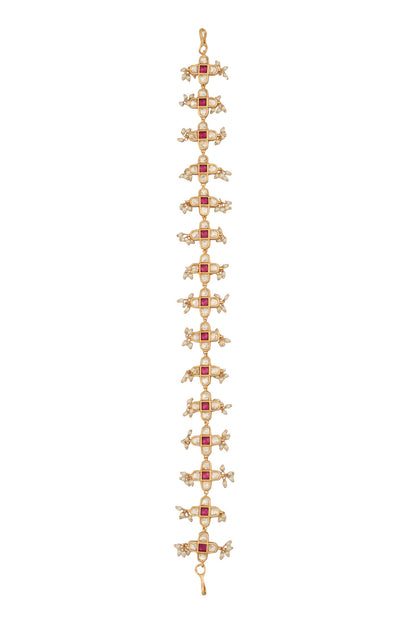 Kundan Ruby Pink Mathapatti 