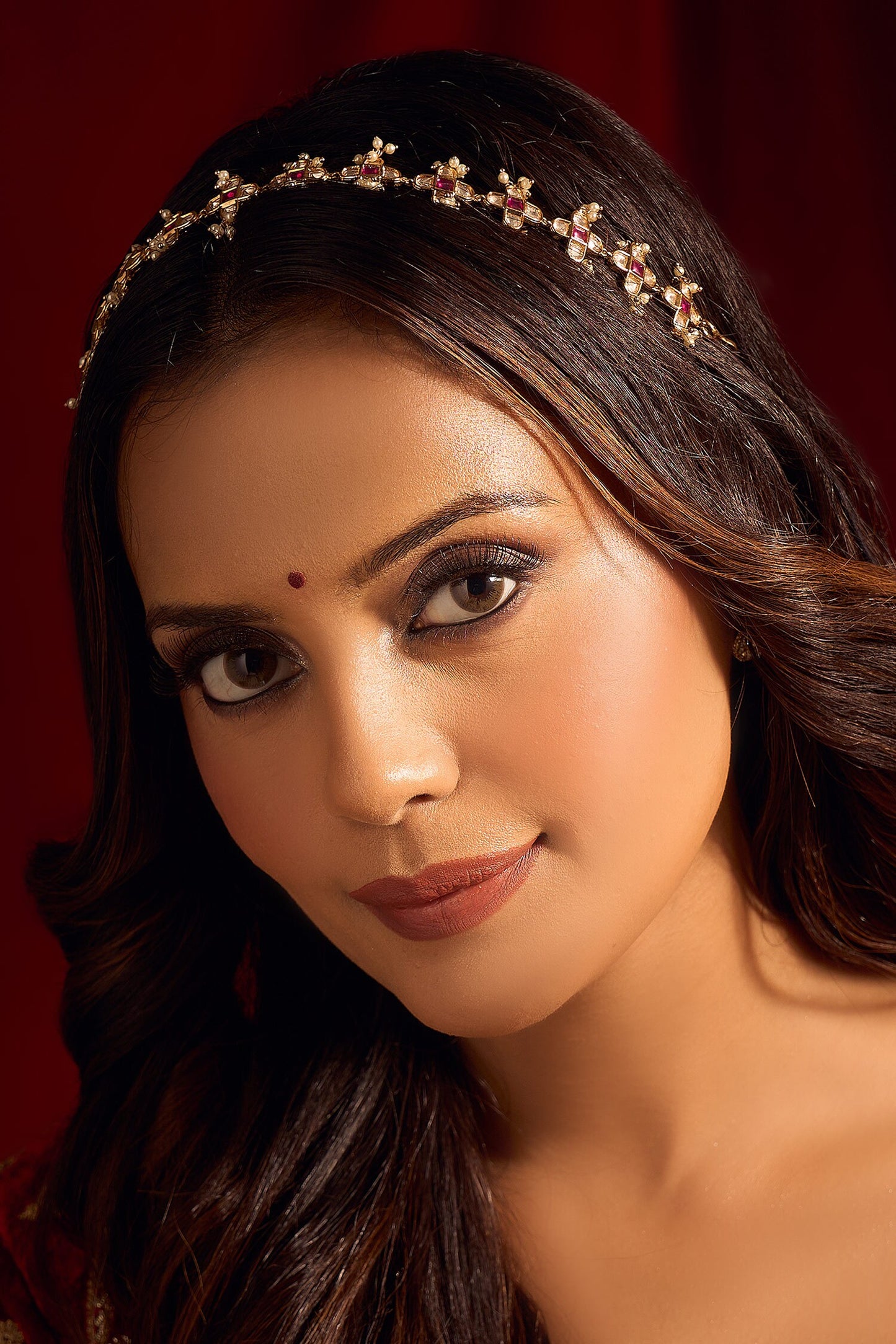 Kundan Ruby Pink Mathapatti 