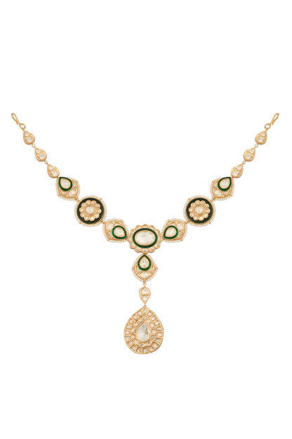 Kundan Green Brass Mathapatti 