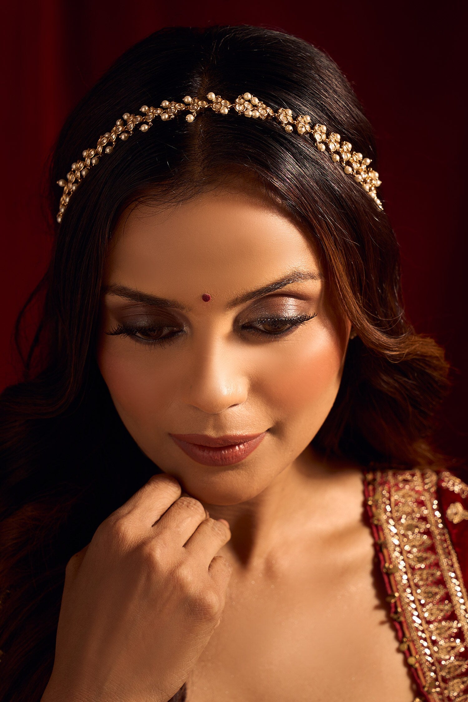 Kundan White Brass Mathapatti 