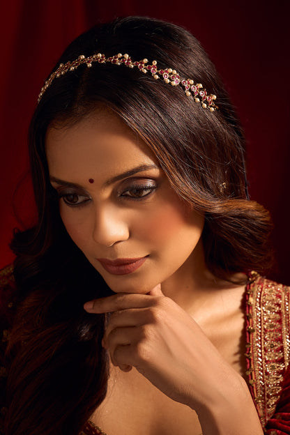 Kundan Ruby Pink Mathapatti 