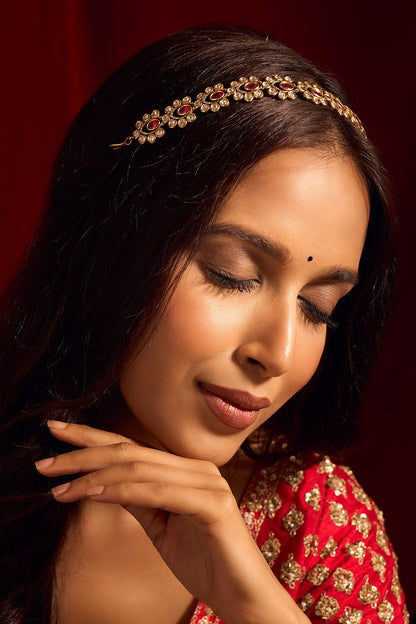 Kundan Ruby Pink Mathapatti 