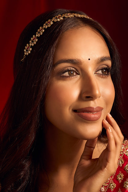 Kundan Ruby Pink Mathapatti 
