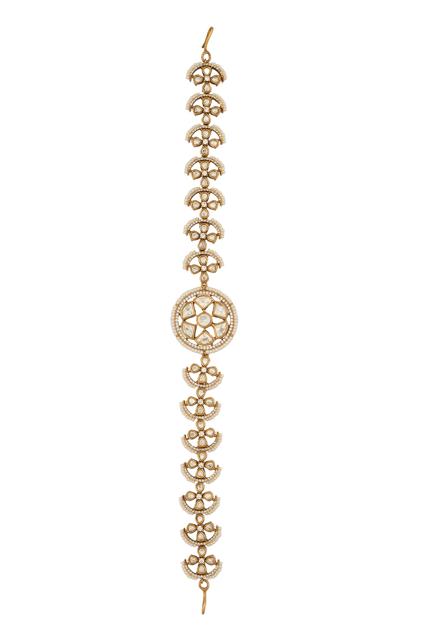 Kundan White Brass Mathapatti 