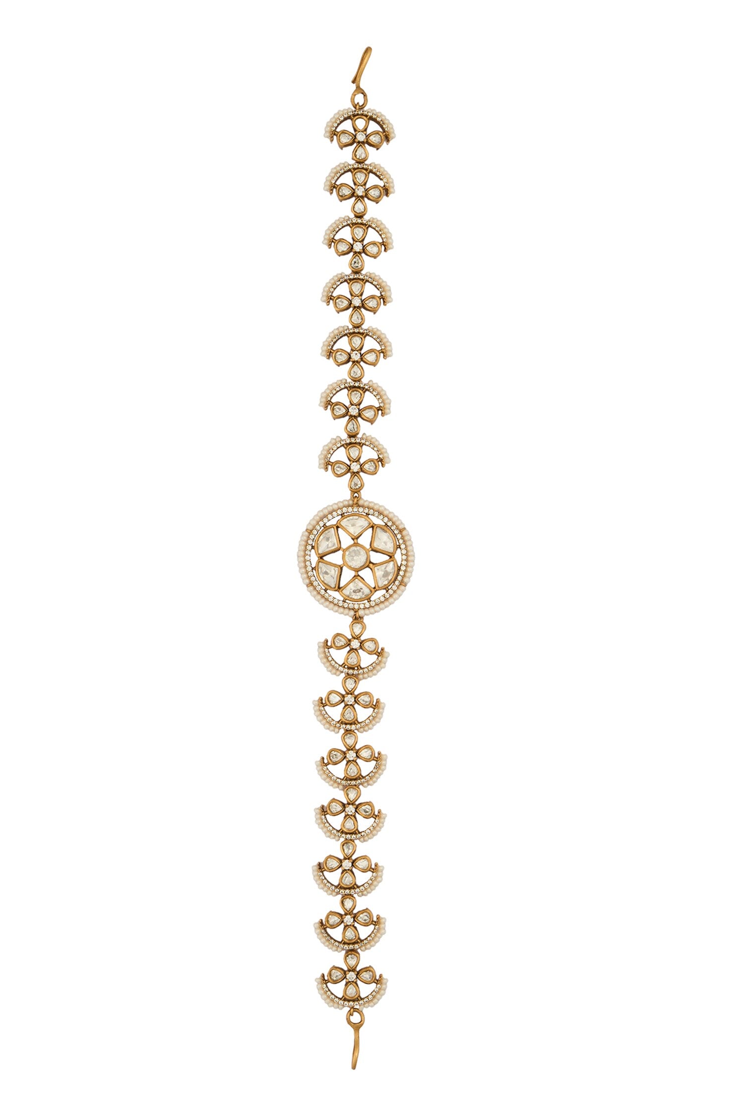 Kundan White Brass Mathapatti 
