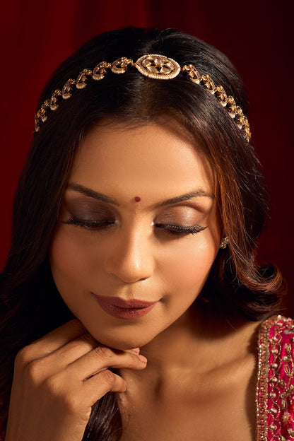 Kundan White Brass Mathapatti 