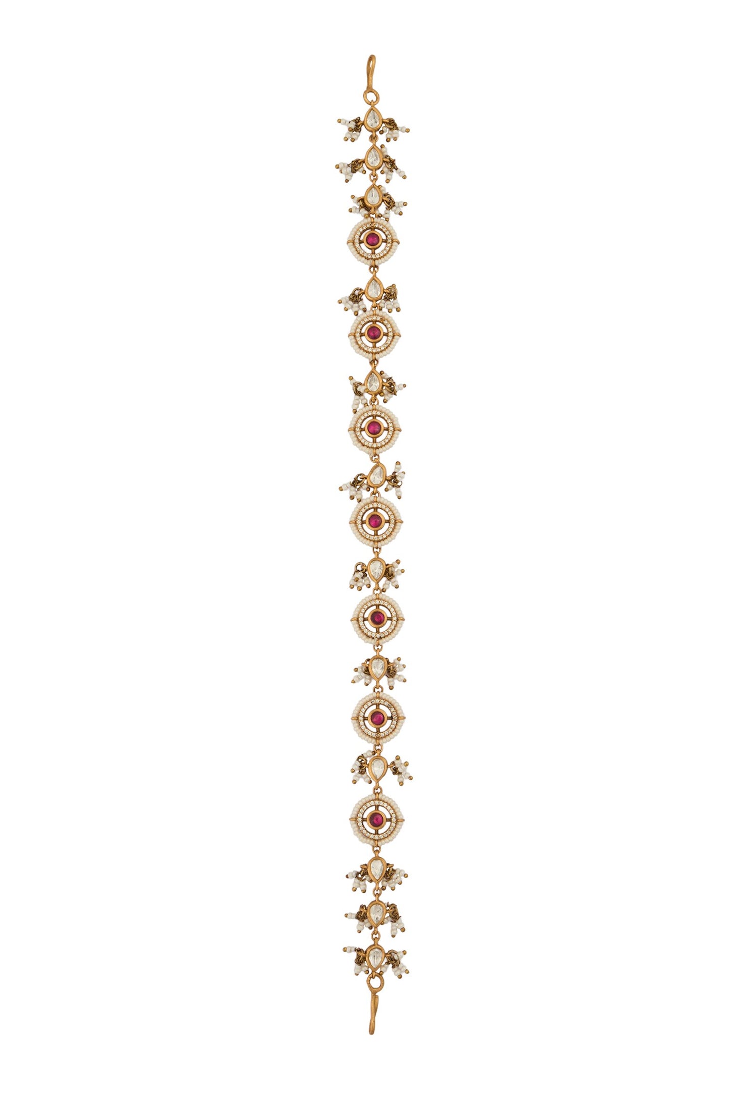 Ruby Pink Kundan Mathapatti 
