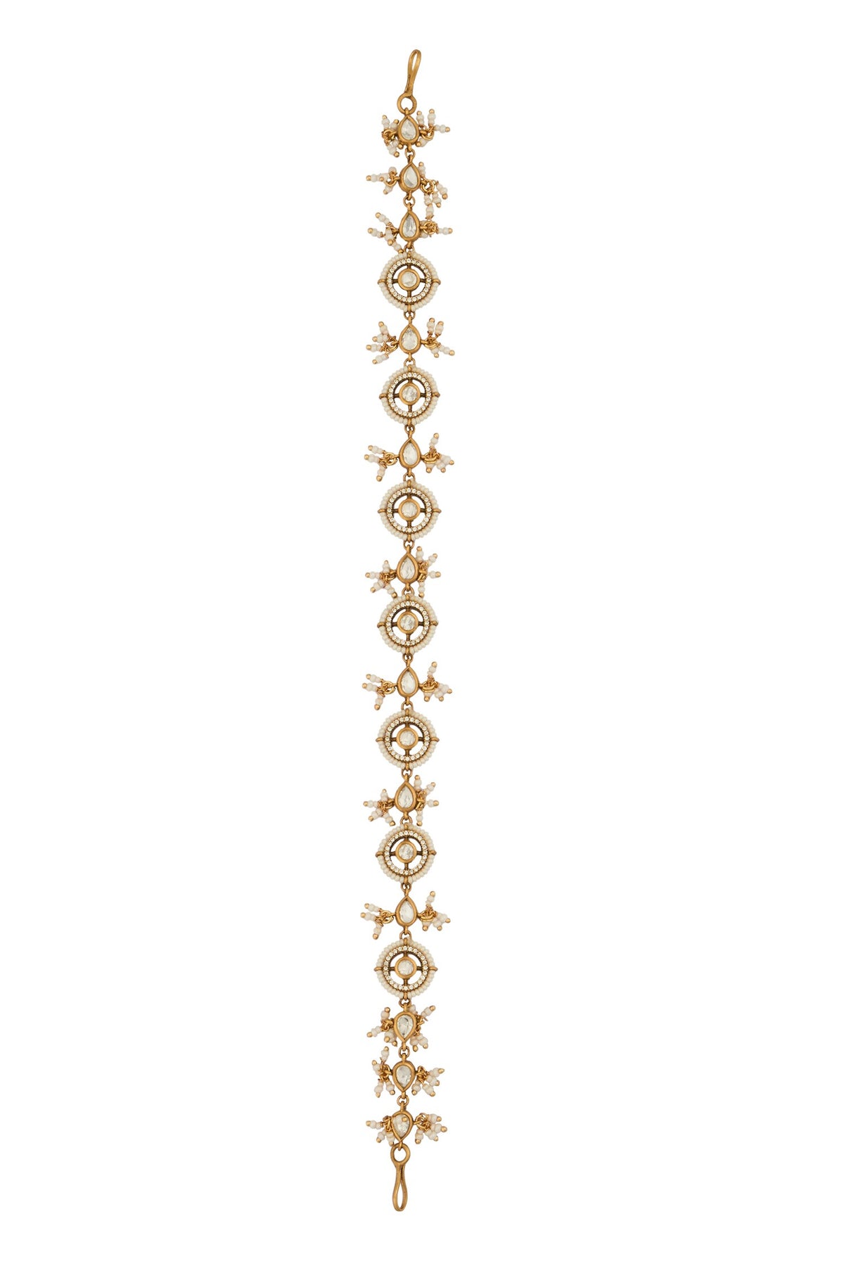 Kundan Brass Fish Hook Mathapatti 