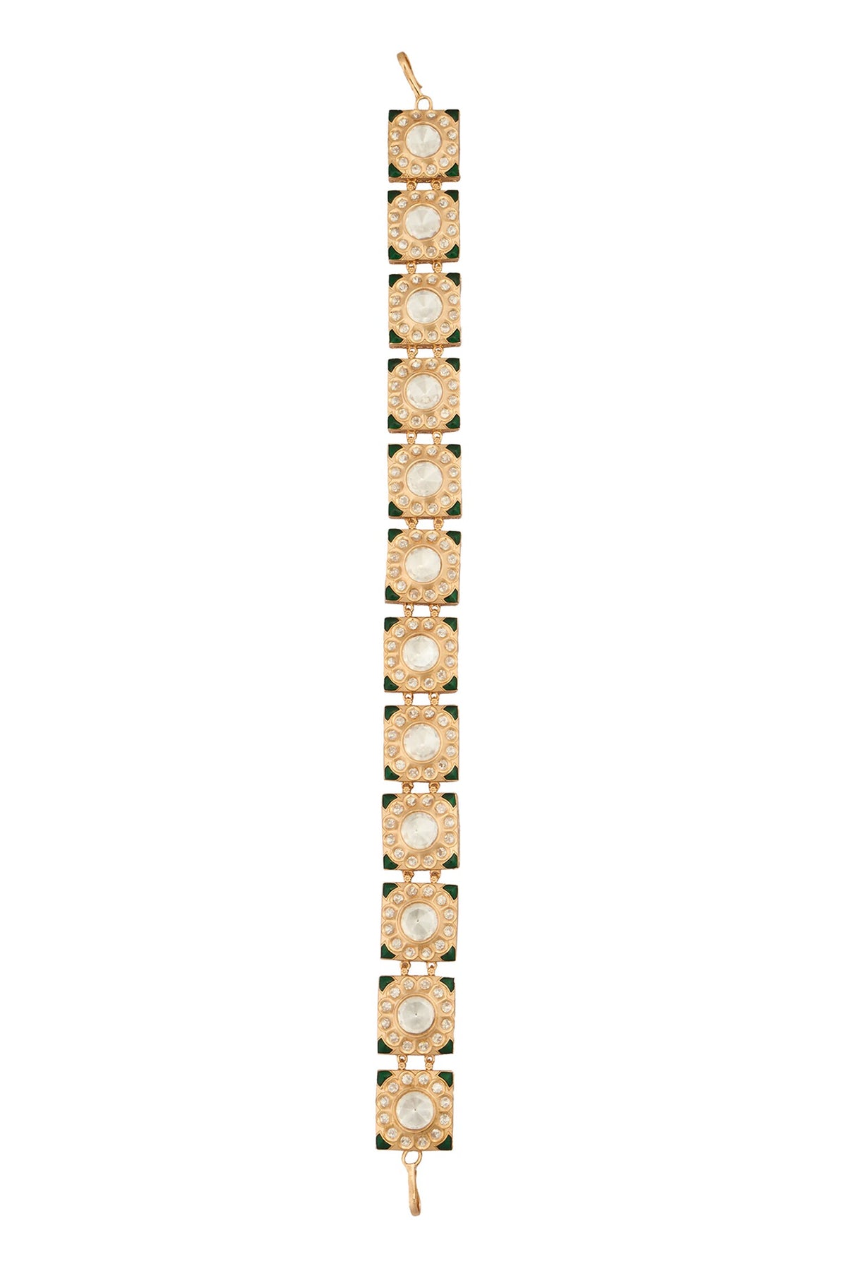 Kundan Green Brass Mathapatti 