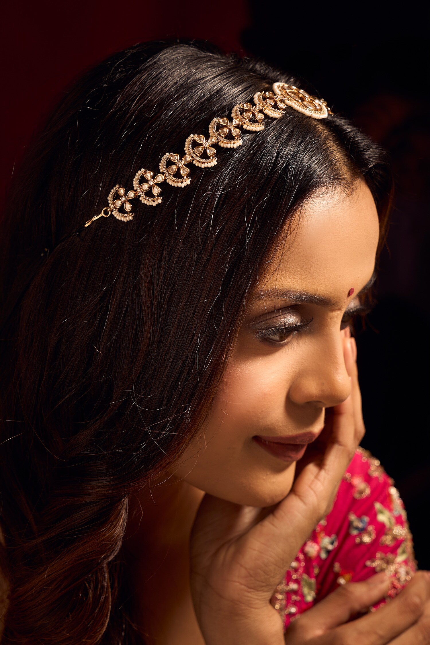 Kundan White Brass Mathapatti 
