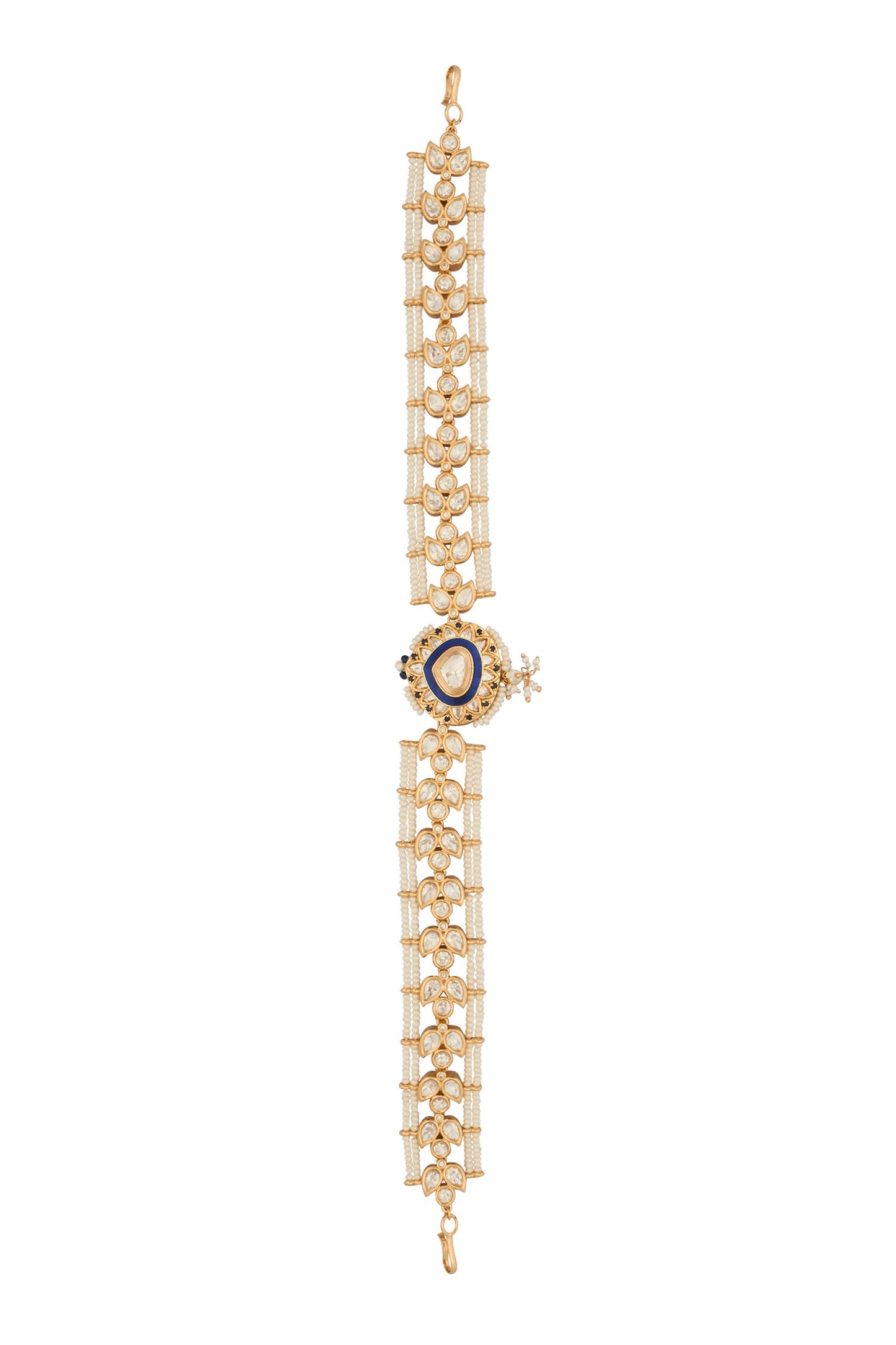 Kundan Blue Brass Mathapatti 
