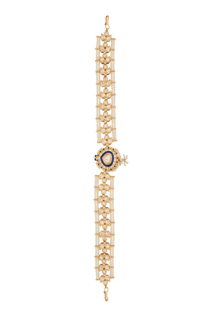 Kundan Blue Brass Mathapatti 