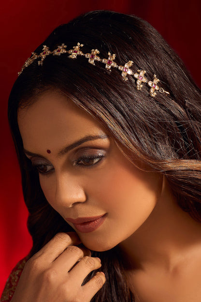Kundan Ruby Pink Mathapatti 