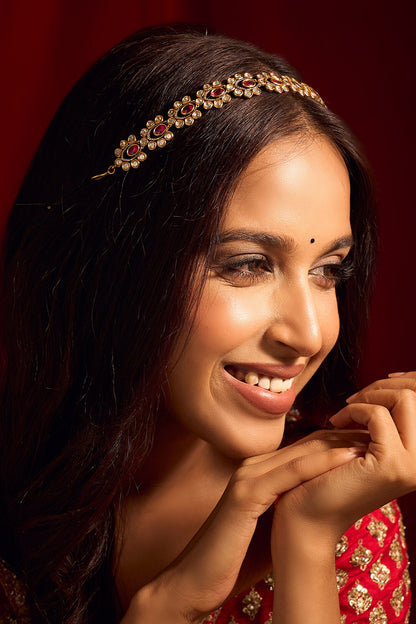 Kundan Ruby Pink Mathapatti 