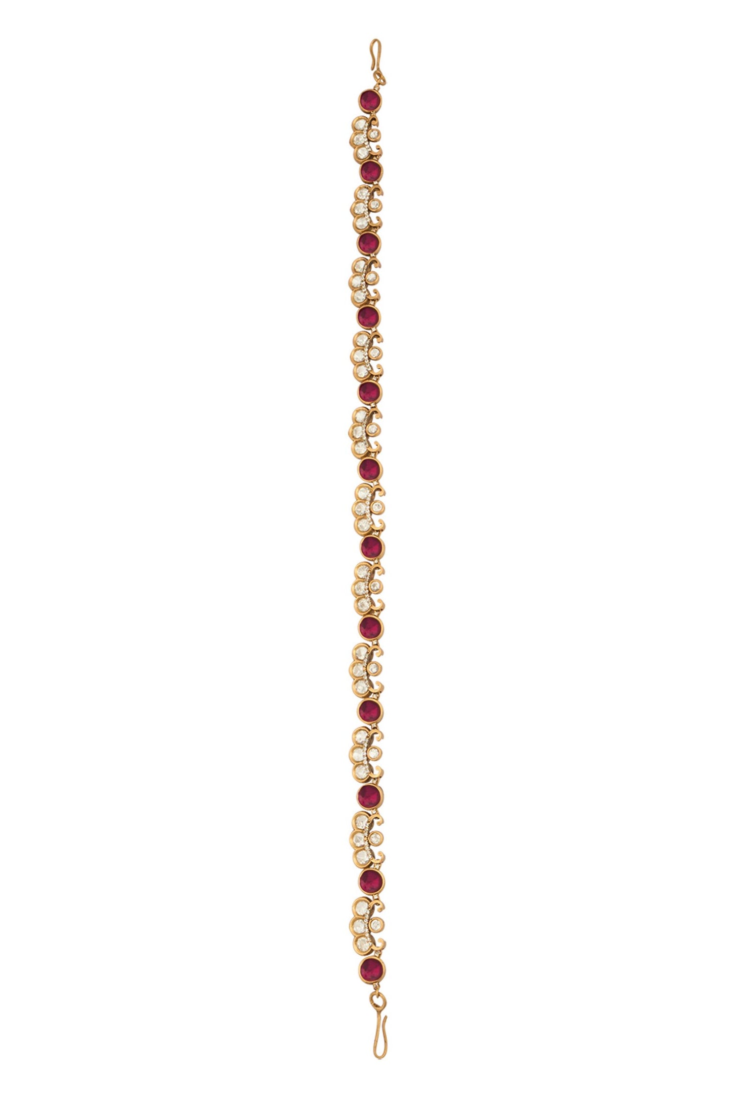 Ruby Pink Kundan Mathapatti 