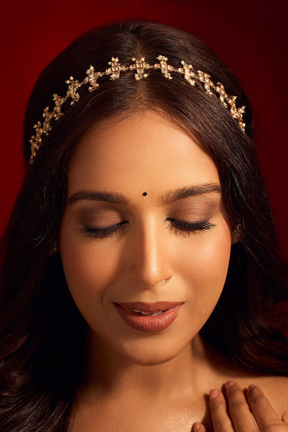 Kundan White Brass Mathapatti 