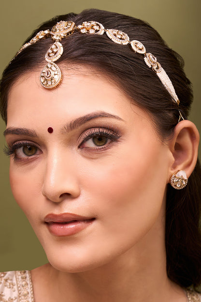 Kundan White Brass Mathapatti 