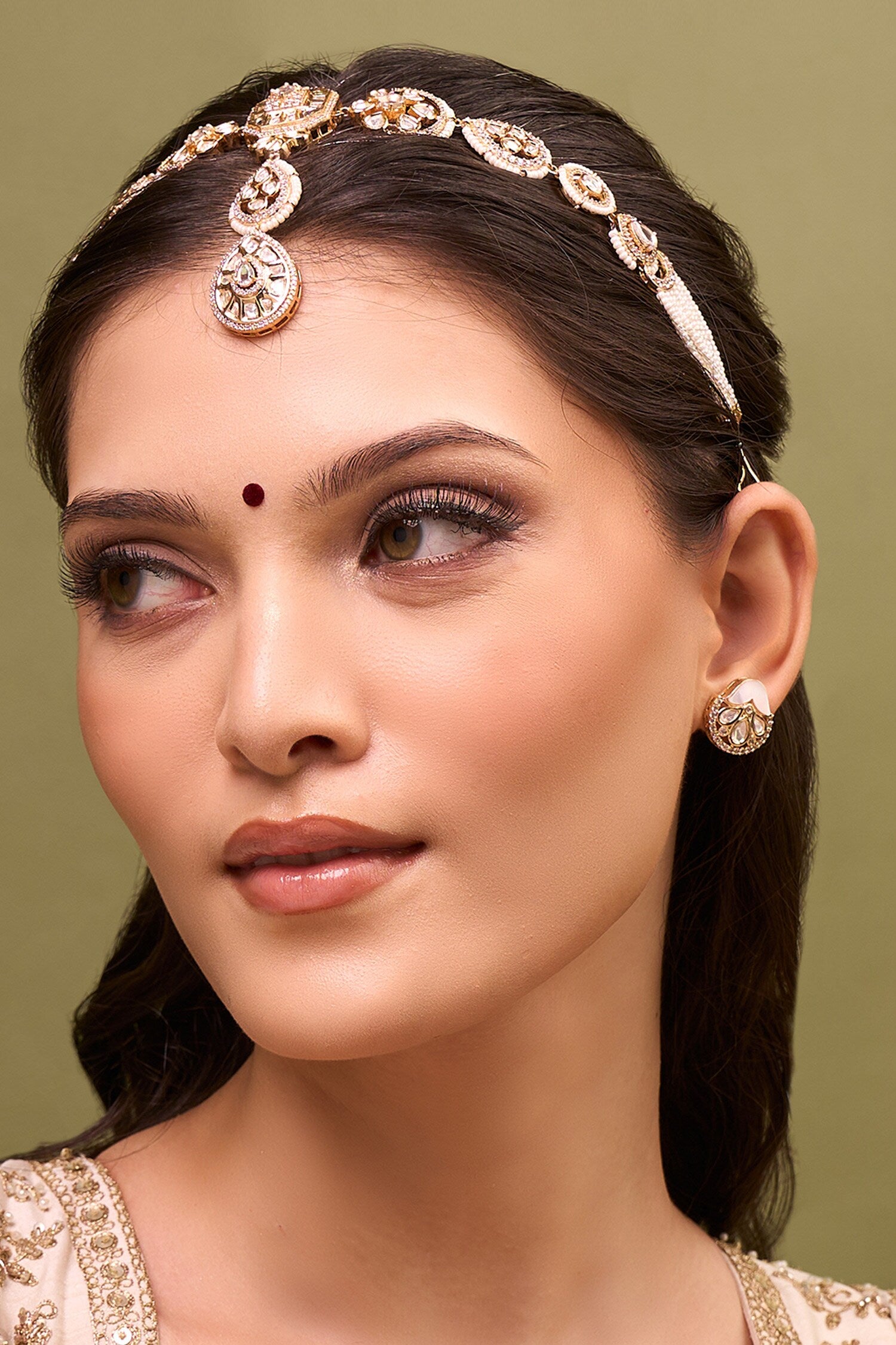 Kundan White Brass Mathapatti 