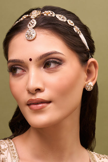 Kundan White Brass Mathapatti 