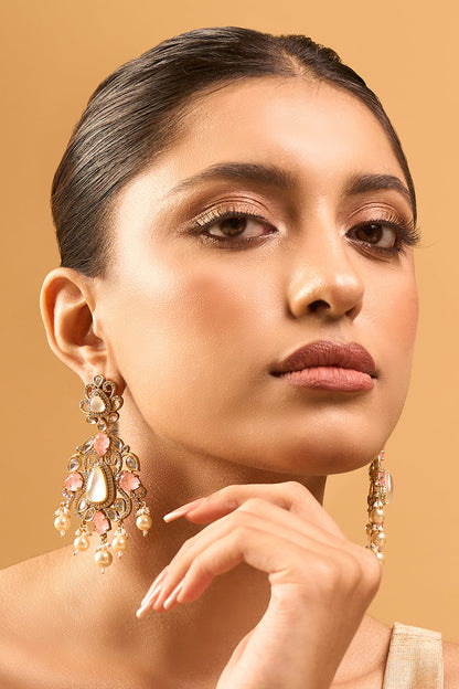 Kundan Pink Earrings 