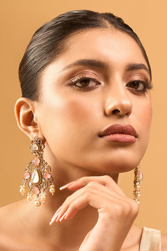 Kundan Pink Earrings 