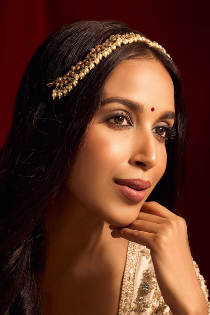 Kundan White Brass Mathapatti 