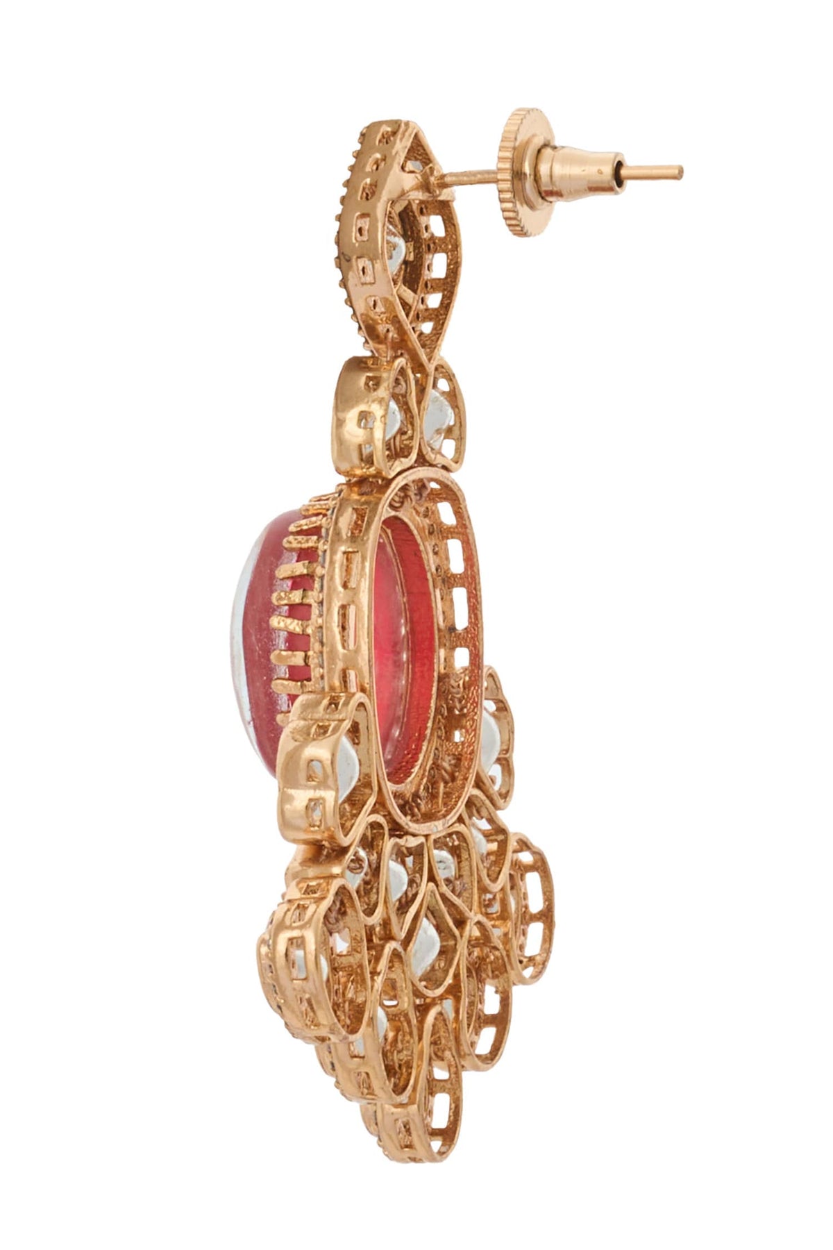 Ruby Red Kundan Necklace & Earring Set 